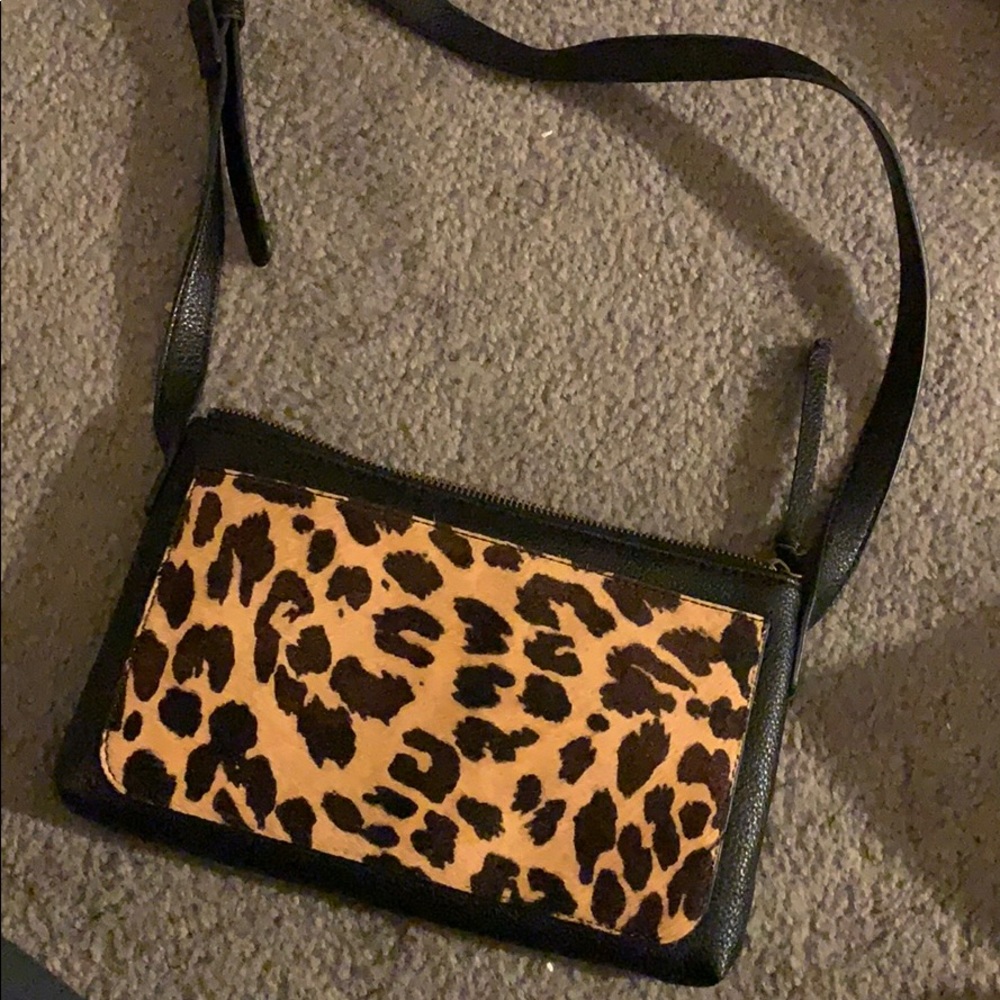 Leopard leather crossbody